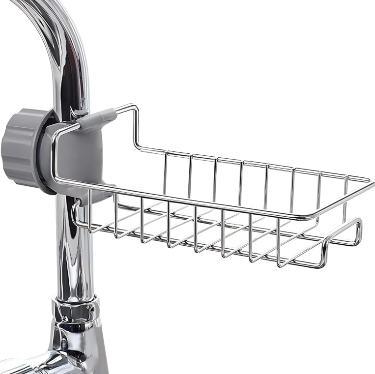 Stainless Steel Tap Storage Rack & Sponge Holder for Kitchen Sink
