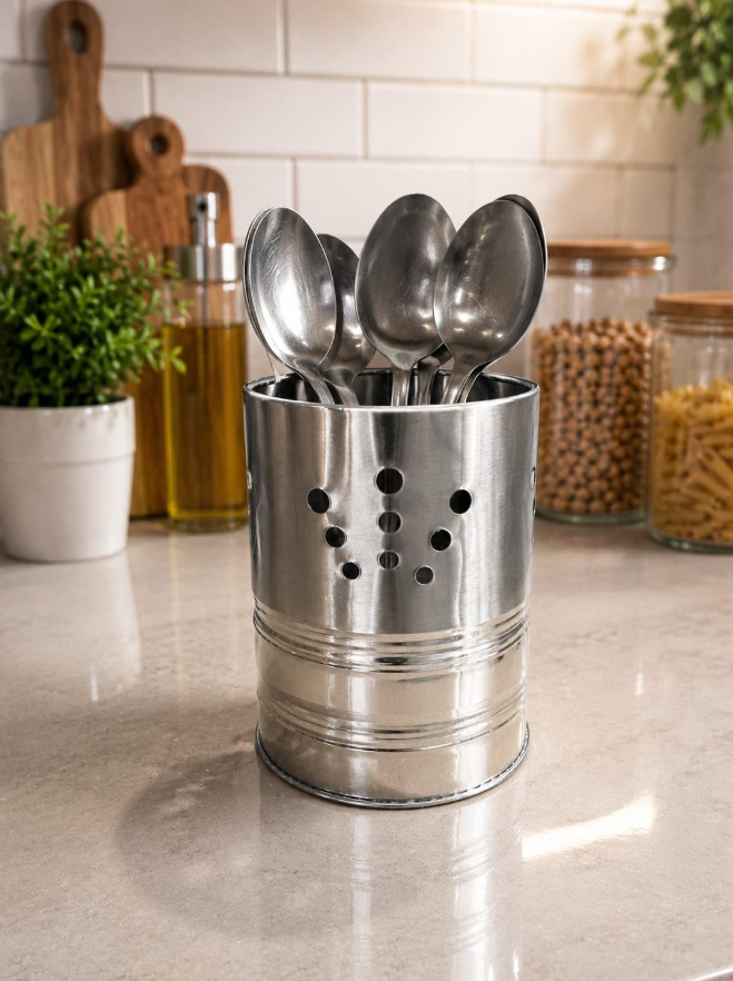 Single Stainless Steel Spoon Stand & Kitchen Cutlery Storage Holder