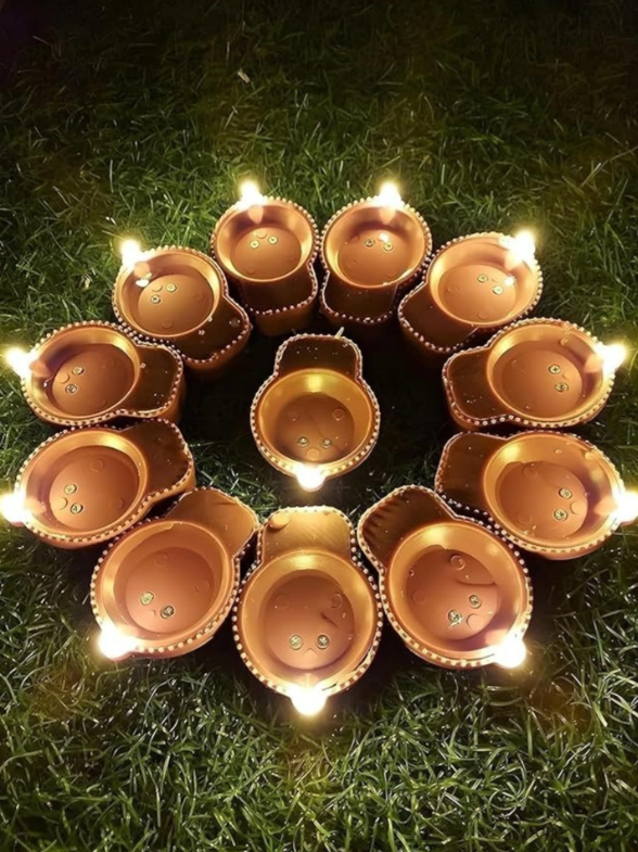 Magic Water Sensor LED Diya for Home Decor (Pack of 12)