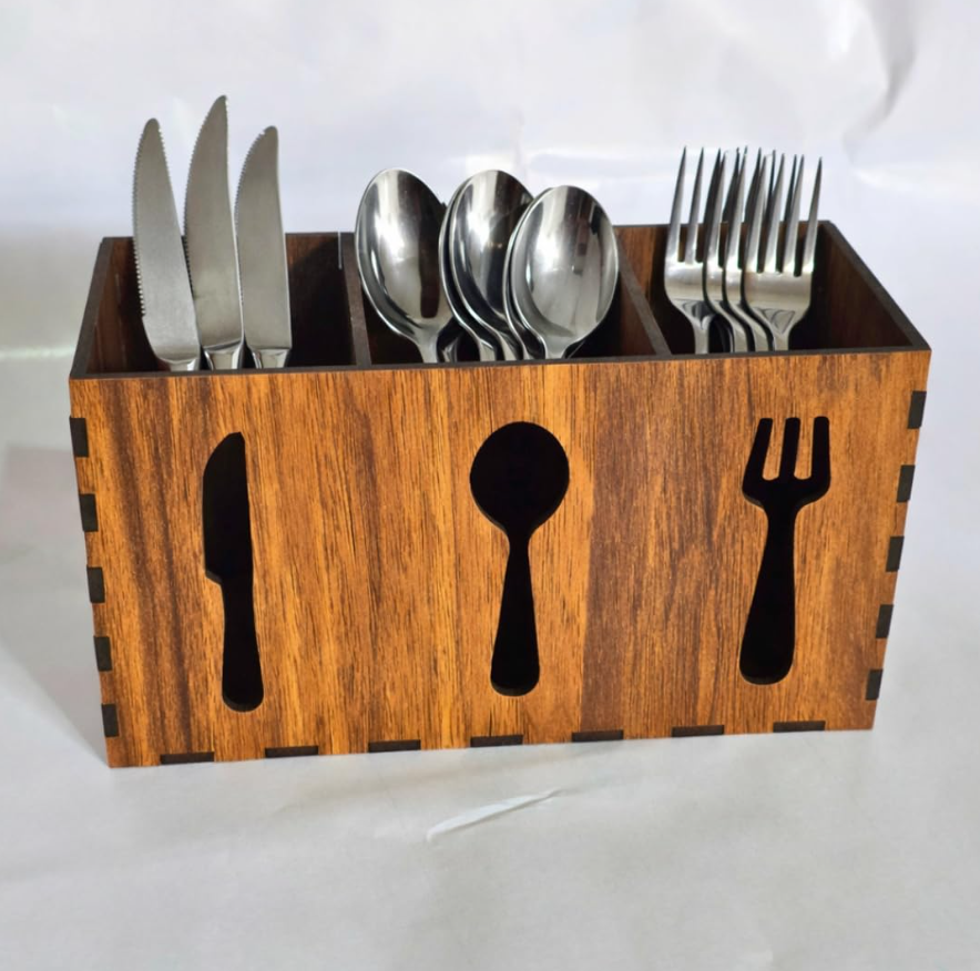 Premium Wooden Spoon Stand & Cutlery Holder for Dining Table