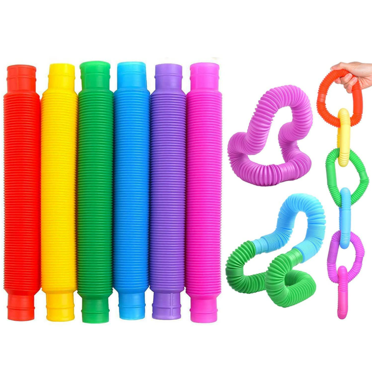 Colorful Pop Tubes Fidget & Sensory Toy for Kids (Pack of 6)