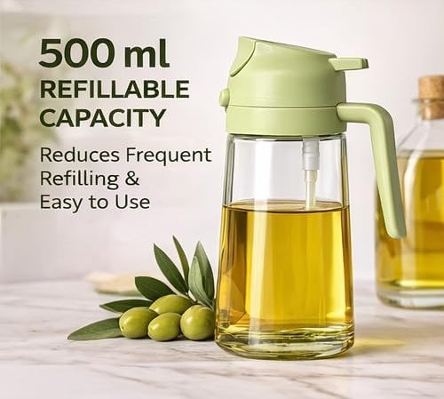 Premium 2-in-1 Glass Oil Sprayer & Dispenser Bottle