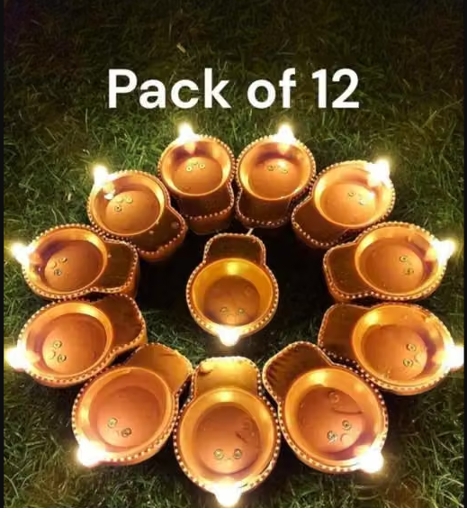 Magic Water Sensor LED Diya for Home Decor (Pack of 12)