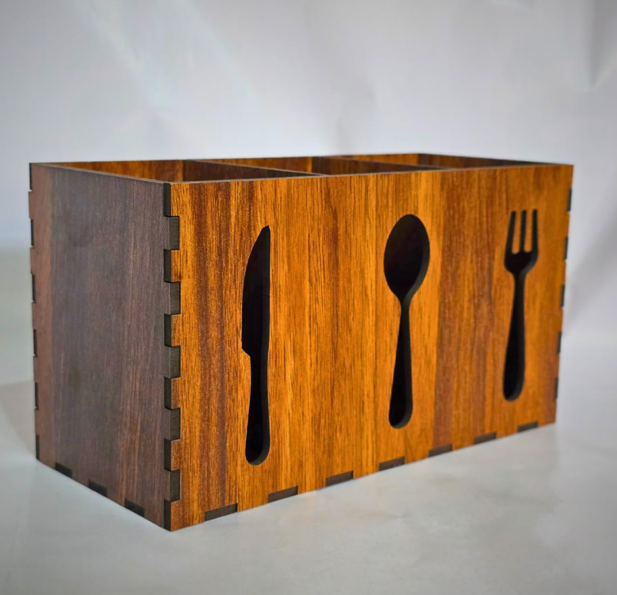 Premium Wooden Spoon Stand & Cutlery Holder for Dining Table
