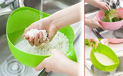 Multipurpose Rice Washing Bowl & Vegetable Strainer for Kitchen