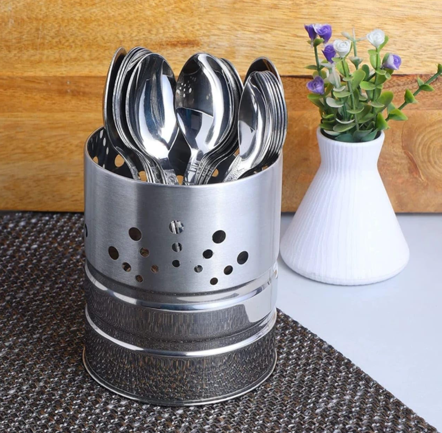 Single Stainless Steel Spoon Stand & Kitchen Cutlery Storage Holder