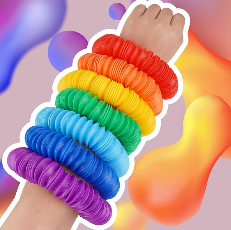 Colorful Pop Tubes Fidget & Sensory Toy for Kids (Pack of 6)