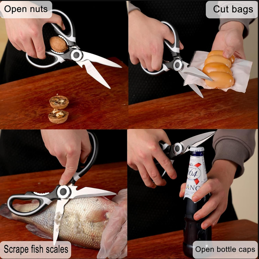 Multipurpose Stainless Steel Kitchen Scissors with Cover