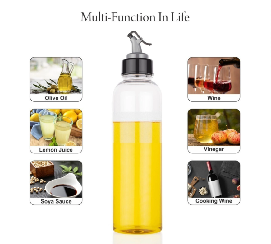 1000ml Plastic Oil Dispenser Bottle Set with Silicone Brush