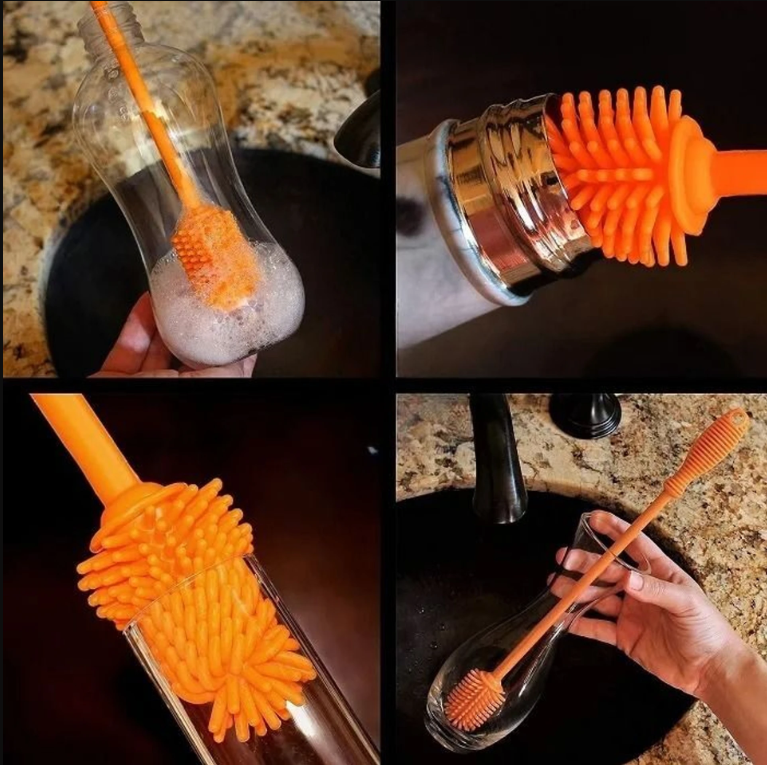 Long Handle Silicone Bottle & Cup Cleaning Brush (Pack of 2)