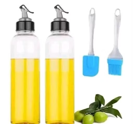 1000ml Plastic Oil Dispenser Bottle Set with Silicone Brush