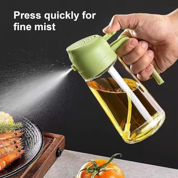 Premium 2-in-1 Glass Oil Sprayer & Dispenser Bottle