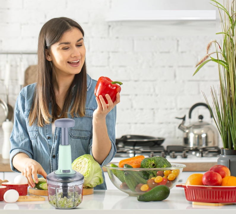 Premium 800ml Handy Chopper – Manual String Mixer for Salads & Veggies