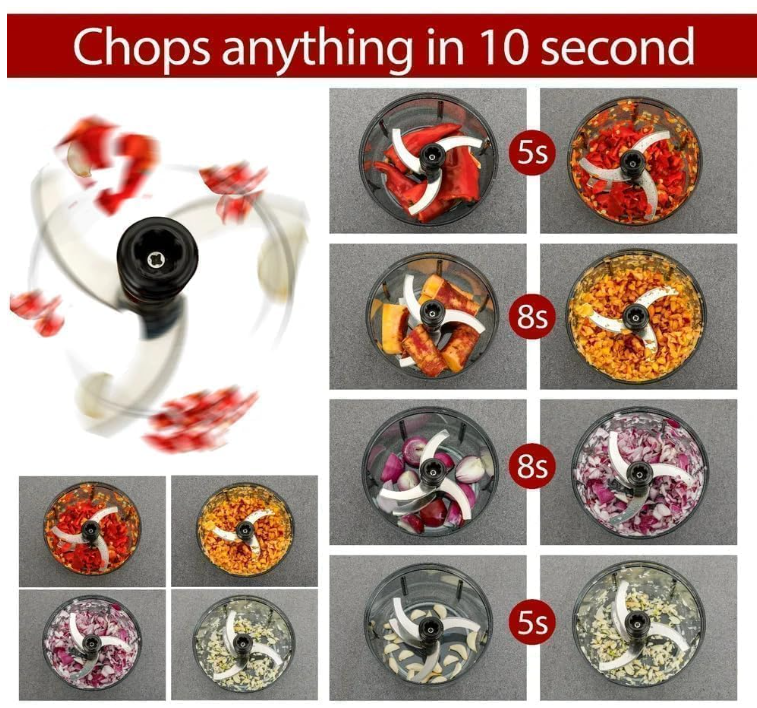 Premium 800ml Handy Chopper – Manual String Mixer for Salads & Veggies
