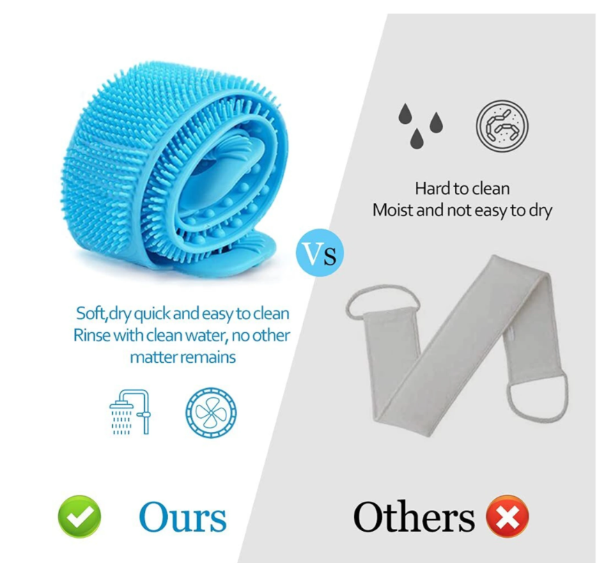 Exfoliating Silicone Back Scrubber | Deep Cleanse Bath Belt