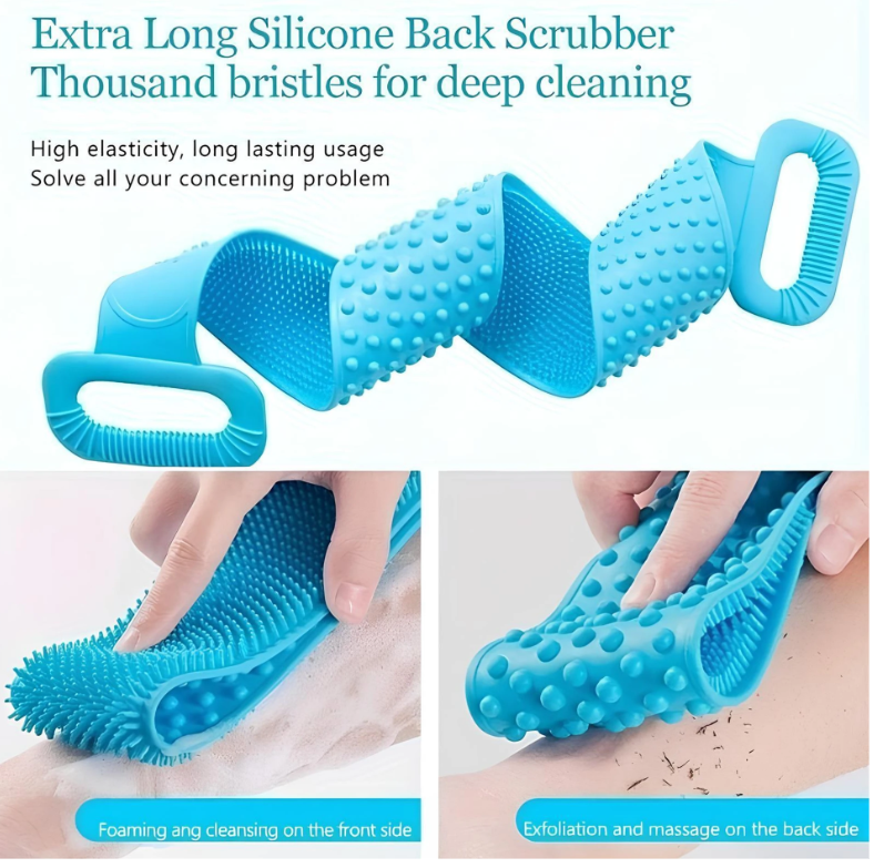Exfoliating Silicone Back Scrubber | Deep Cleanse Bath Belt